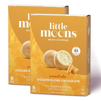 Little Moons Golden Blond Chocolate Mochi, 2 x 6 Pack