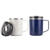 HOT1 Desktop Travel Mug 2 Pack, White & Blue