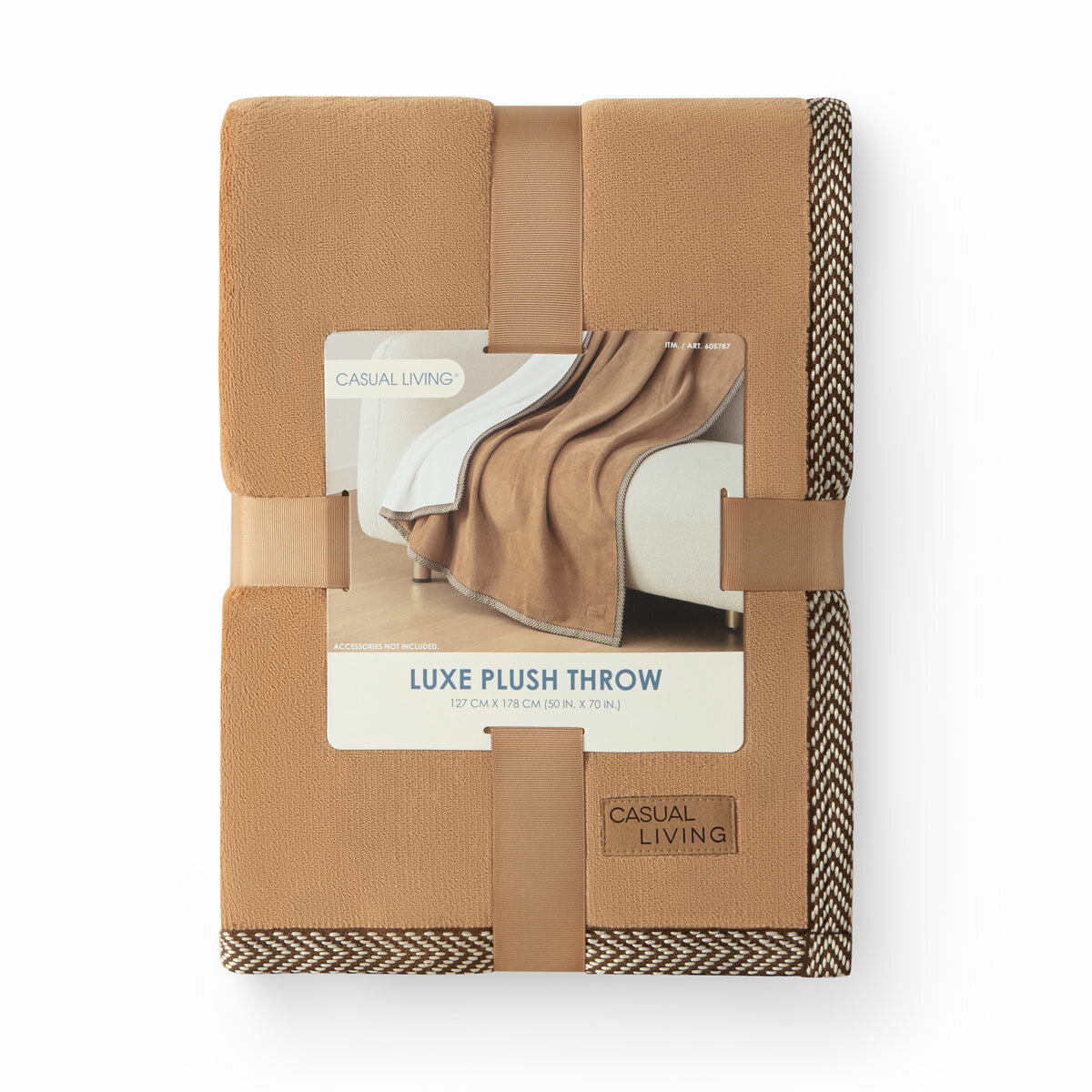 Casual Living Luxe Plush Throw in Camel, 127 x 178 cm