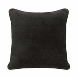 Super soft faux fur pillow in brown upclose