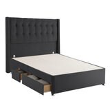 Silentnight Continental Divan Base with Bloomsbury Headboard in Ebony, King Size