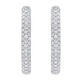 5.00ctw Round Brilliant Cut Diamond Inside & Out Hoop Earrings, 14ct White Gold