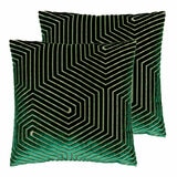 Paoletti Evoke Green Velvet Feather Fill Cushion 2 Pack, 45 x 45 cm
