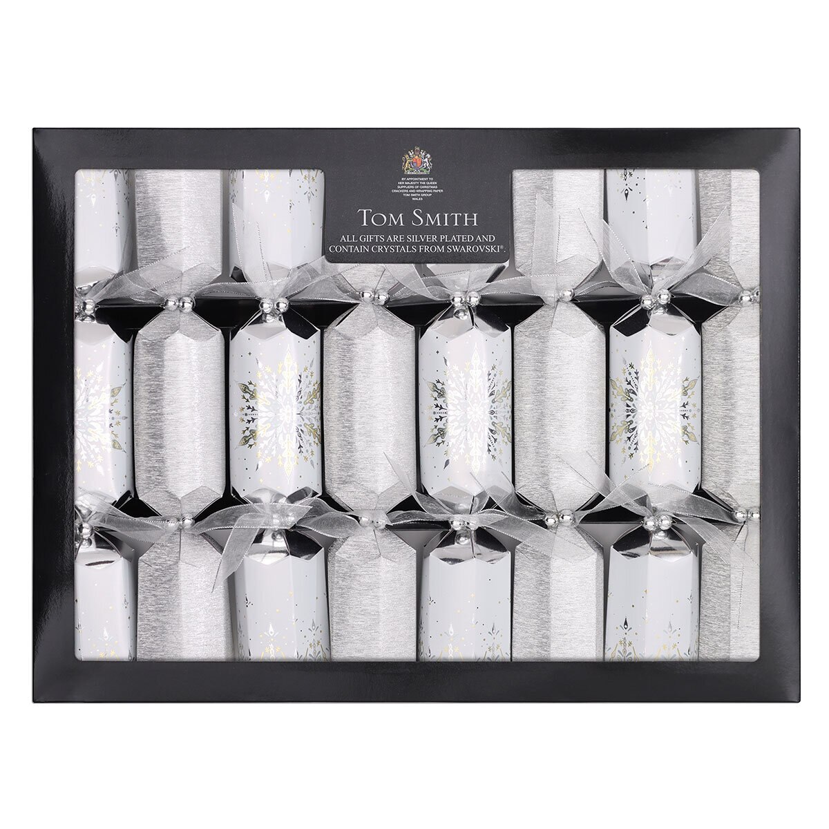 Buy Tom Smith Swarovski Crackers Pack of 8 in Silver Box Image at Costco.co.uk