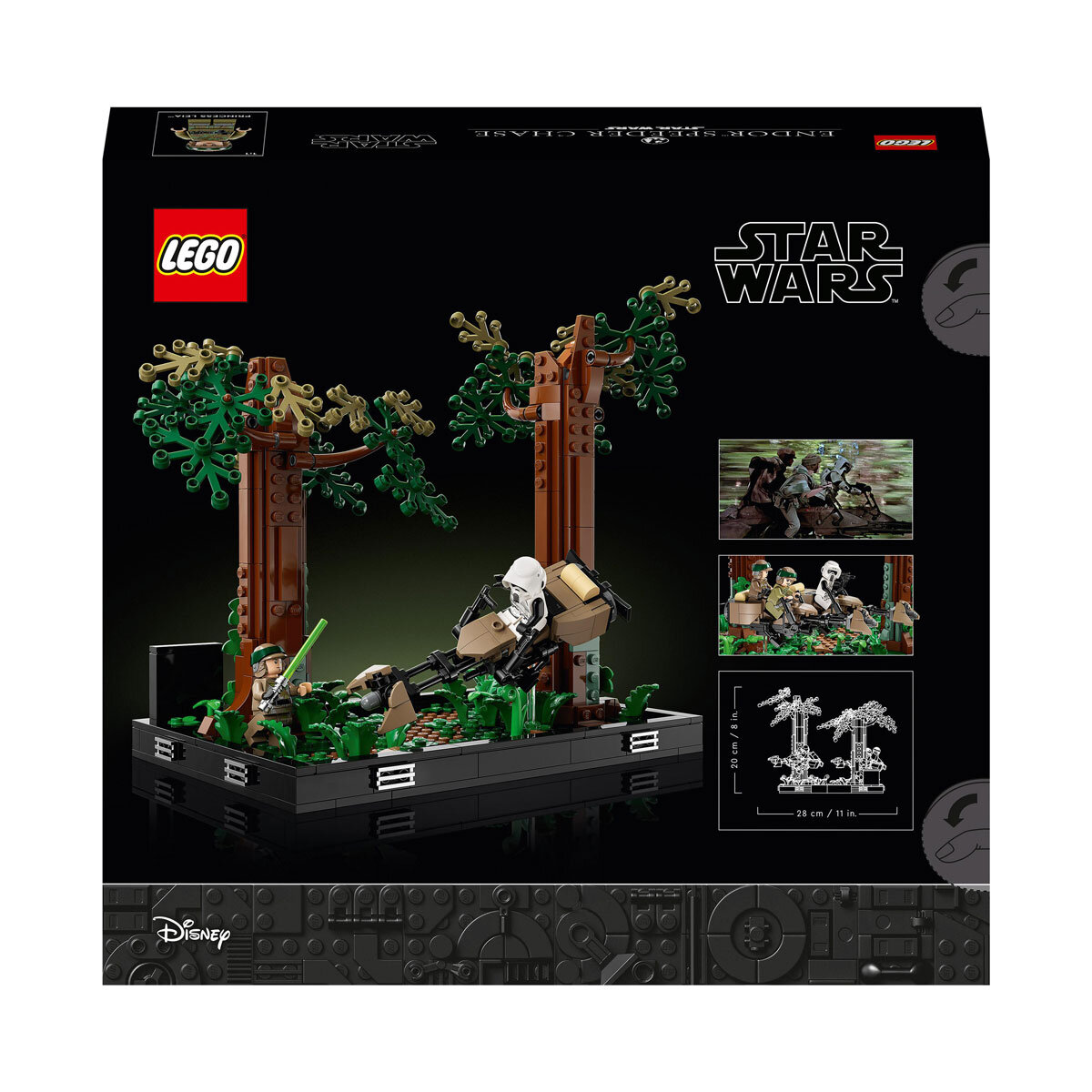 Buy LEGO Star Wars Endor Speeder Chase Diorama Back of Box Image at Costco.co.uk