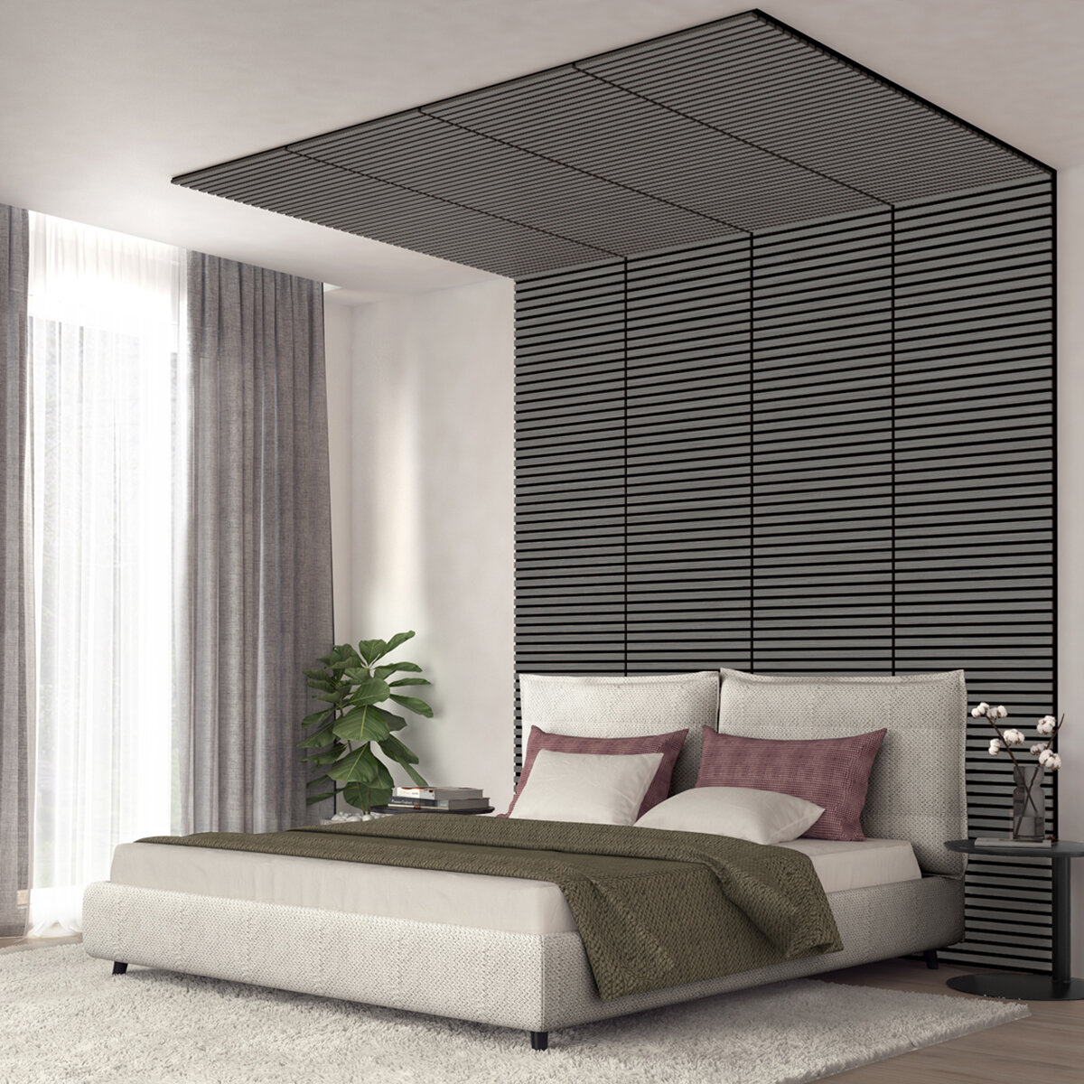 Artika Sonolok Acoustic Wall Panel Set in Dark Grey & Black, 4 Pack