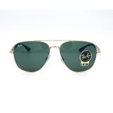 Ray-Ban Gold Sunglasses With Green Lenses, RB3683 001/31