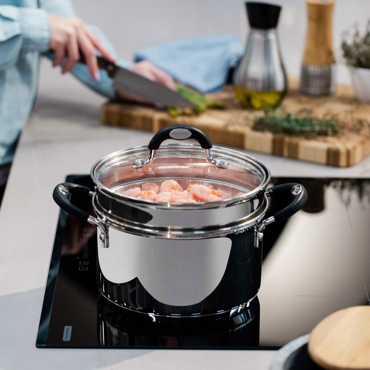 Tramontina Stainless Steel Steamer Set, 20cm / 3.4L