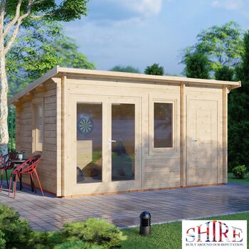 Shire Rydal 44mm Log Cabin 14 x 10ft (4.2 x 3m)