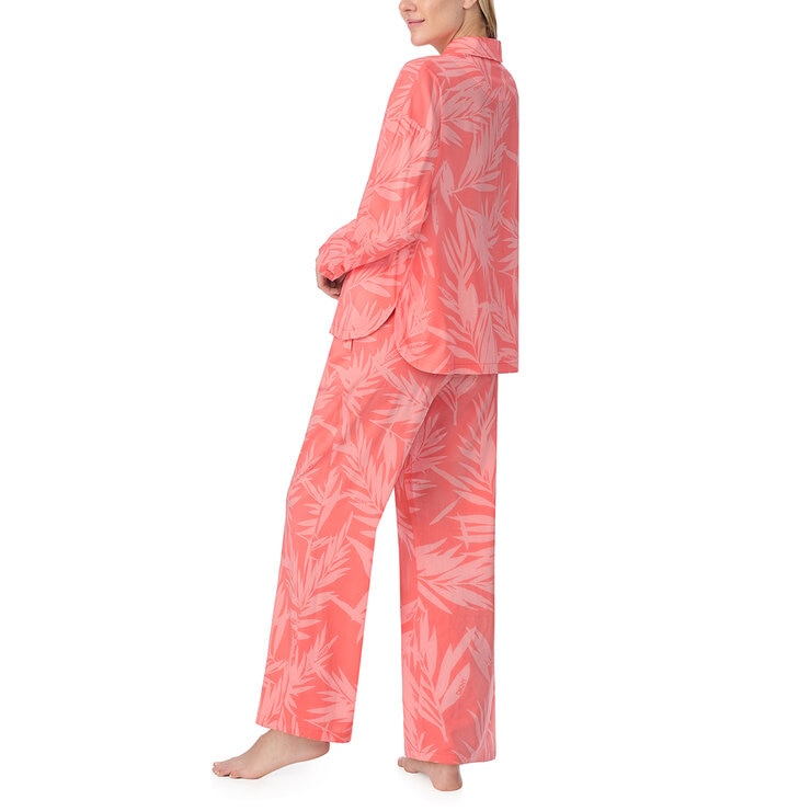 DKNY Ladies Cotton Blend Pyjama Set in Coral
