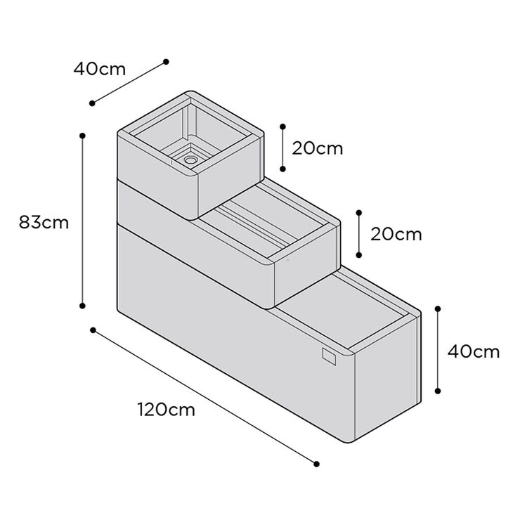 Stone Garden Hanbury 3-Tier Stackable Steel Planter Set in 2 Colours