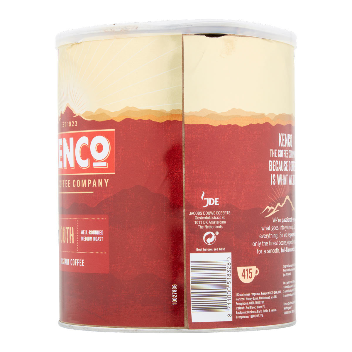 Image to show other side of tin of Kenco Smooth Coffee