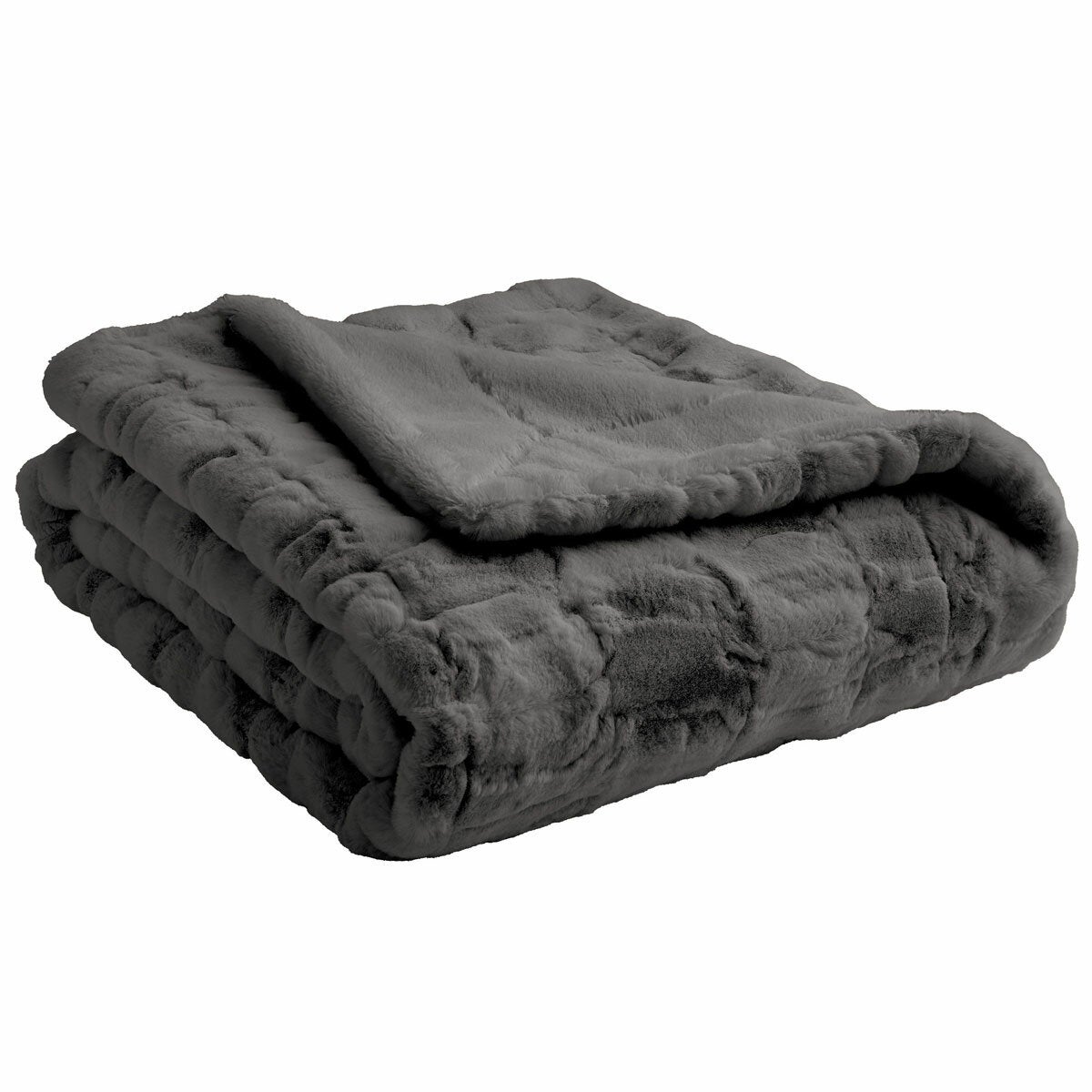 Safdie Luxury Faux Rabbit Fur Grey Throw, 127 x 178 cm Safdie Luxury Faux Rabbit Fur Grey Throw, 127 x 178 cm