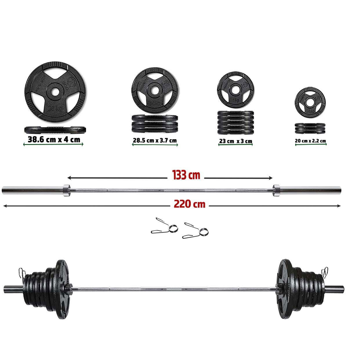 Marcy Made in Britain Eco Olympic Weight Set with 7ft Barbell in 2 Sizes