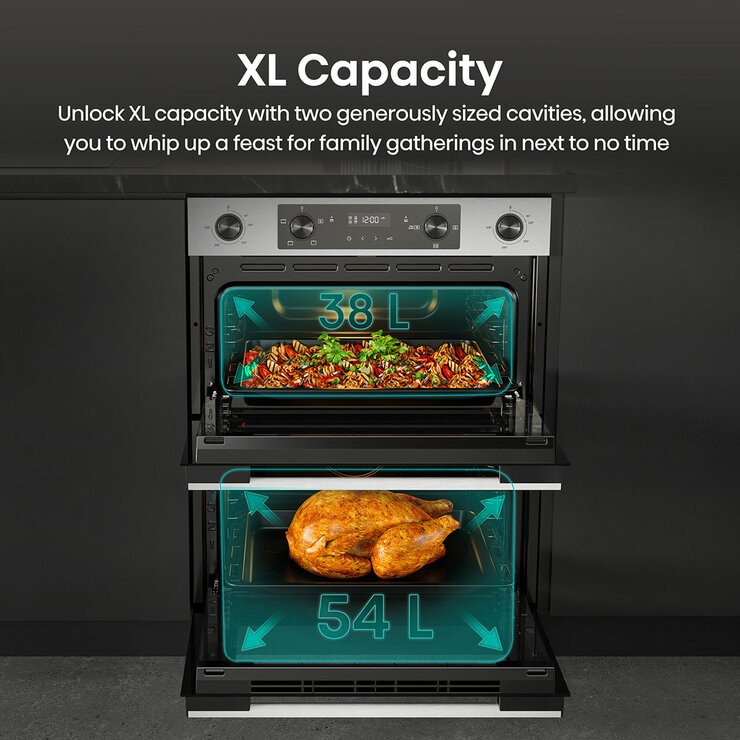 Hisense Hi6 BUD714221CX Electric Built-Under Double Oven, A Rated in Stainless Steel