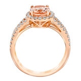 Morganite and 0.47ctw Diamond Ring, 14k Rose Gold