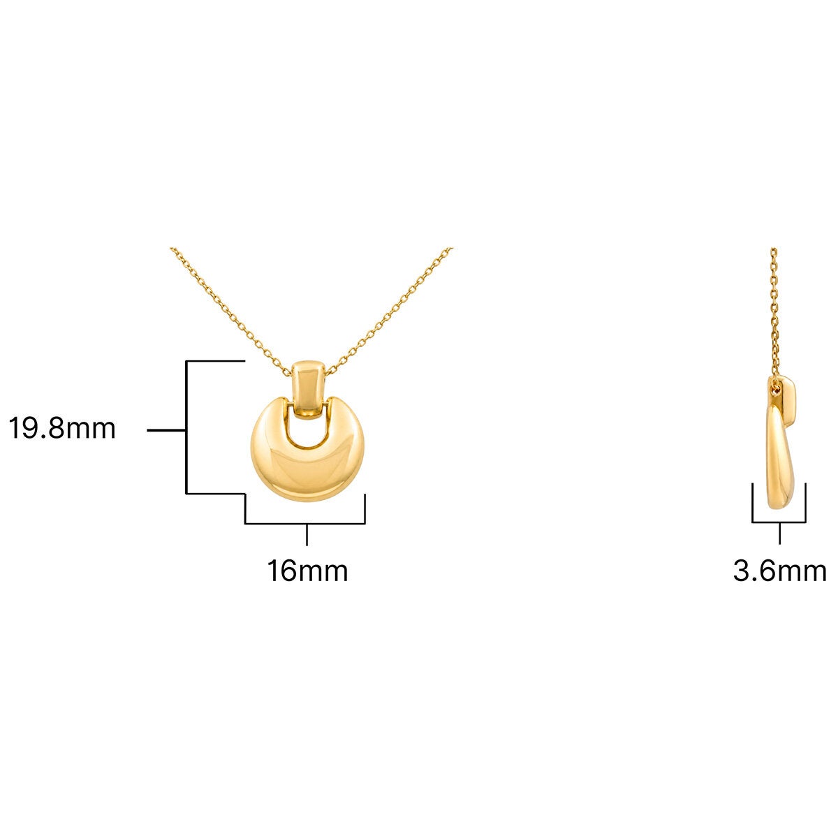 14ct Yellow Gold Plain Circle Drop Pendant 14ct Yellow Gold Plain Circle Drop Pendant