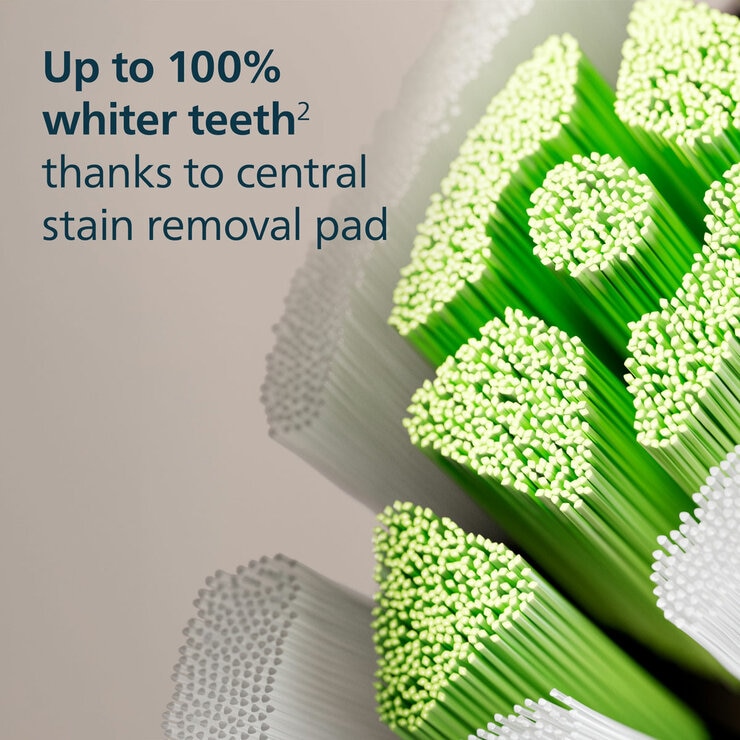 Philips Brush Head 6 Pack in White with cental strain removal pad