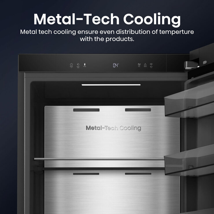 Hisense RL5K370GSFC KitchenFit Upright Fridge, C Rated in Black Steel