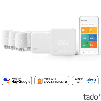 tado° Home Bundle - Wireless Starter Kit with 4 x Universal Smart Radiator Thermostats