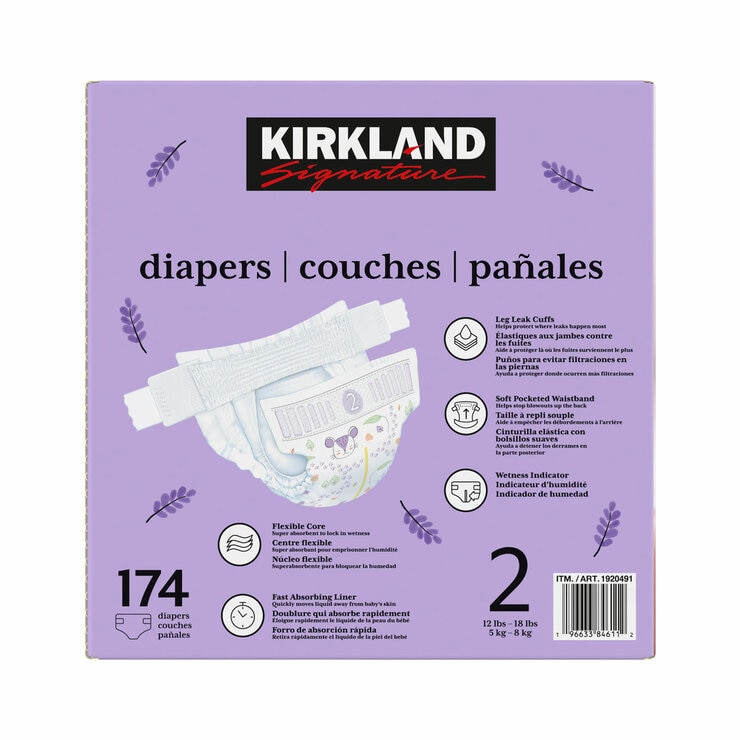 image of kirland signature size 2 nappies box