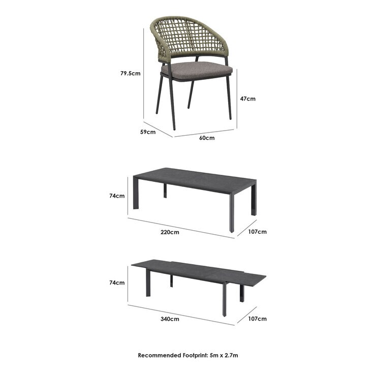 Harbour Lifestyle Anika 11 Piece Extendable Ceramic Dining Set Harbour Lifestyle Anika 11 Piece Extendable Ceramic Dining Set
