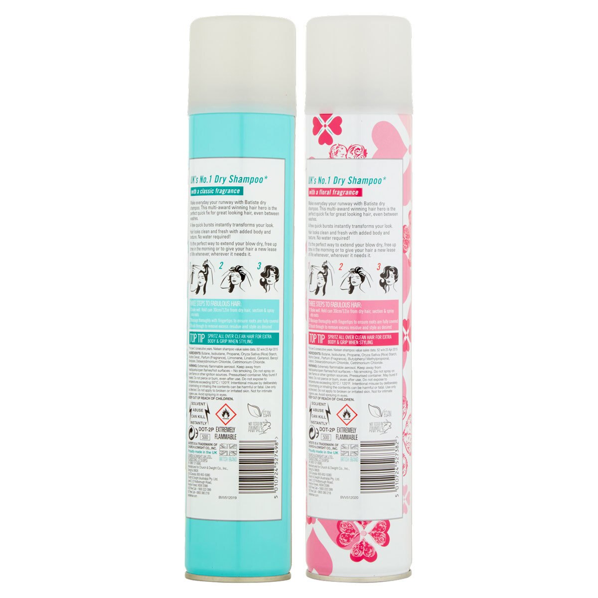 Batise Dry Shampoo Steps & Ingredients