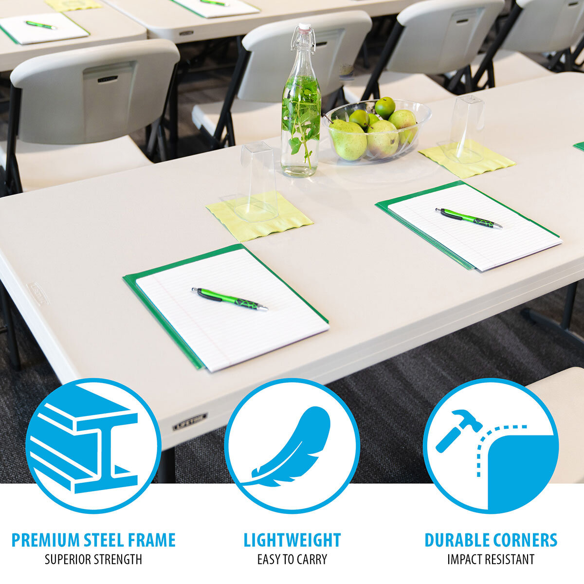 Lifetime 6ft Adjustable Height Commercial Table, 20 Pack