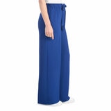 Hilary Radley Crinkle Wide Leg Pant in Blue