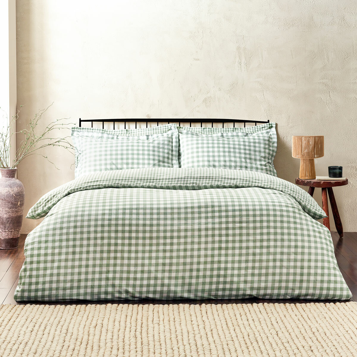 Yard Barton 100% Cotton Green Gingham Duvet Cover Set in 4 Sizes Yard Barton 100% Cotton Green Gingham Duvet Cover Set in 4 Sizes