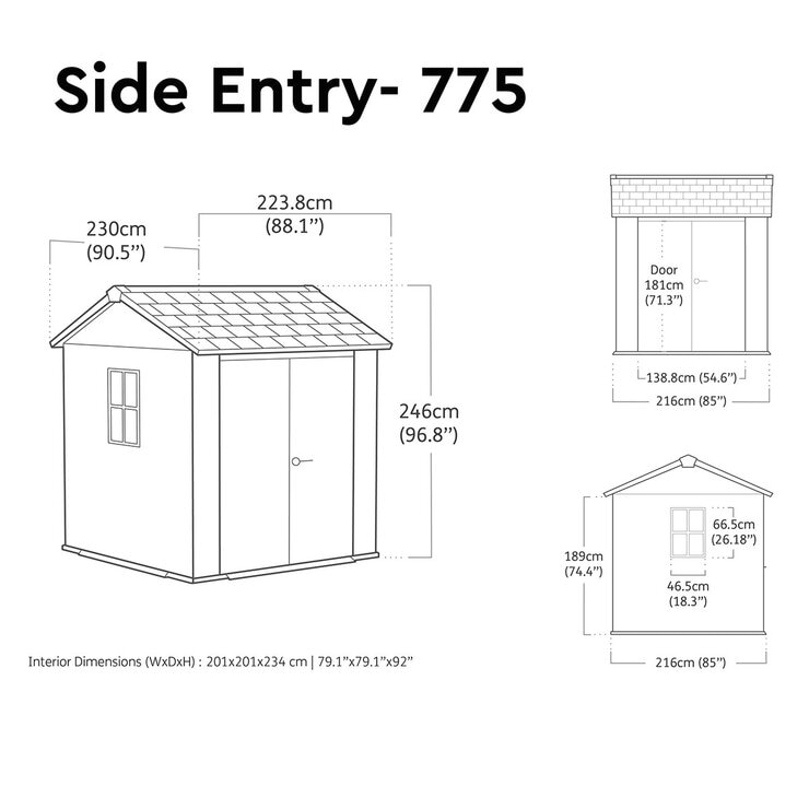 Keter Newton Plus 7ft 6" x 7ft 4" (2.3 x 2.2m) Storage Shed in 2 Configurations