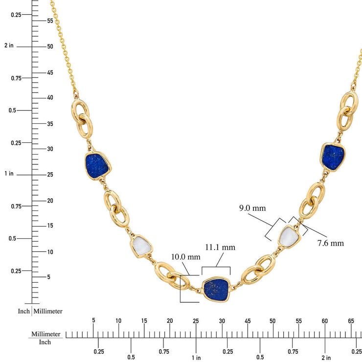 Lapis & Chalcedony Necklace, 14ct Yellow Gold Lapis & Chalcedony Necklace, 14ct Yellow Gold