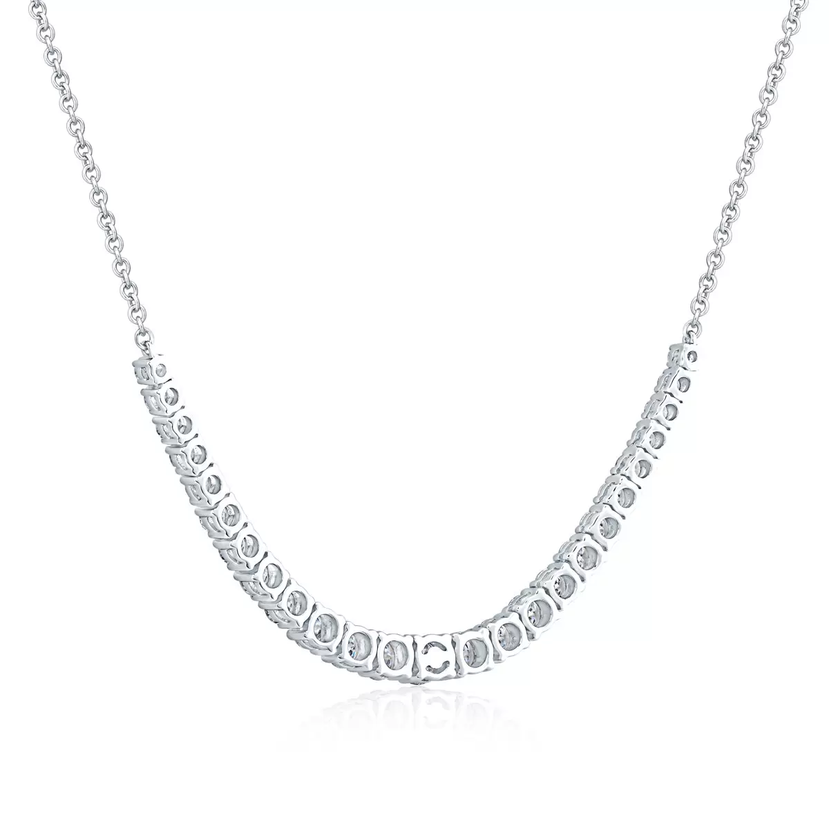 2.50ctw Graduated Diamond Necklace, 14k White Gold