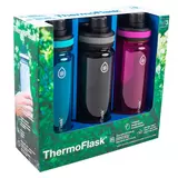 ThermoFlask 709ml Tritan Water Bottles, 3 Pack in 2 Colours