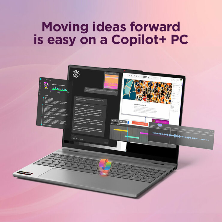 Lenovo IdeaPad 5, AMD Ryzen 7 AI, 16GB RAM, 512GB SSD, 14 Inch Convertible 2 in 1 Laptop, 83UH000UUK