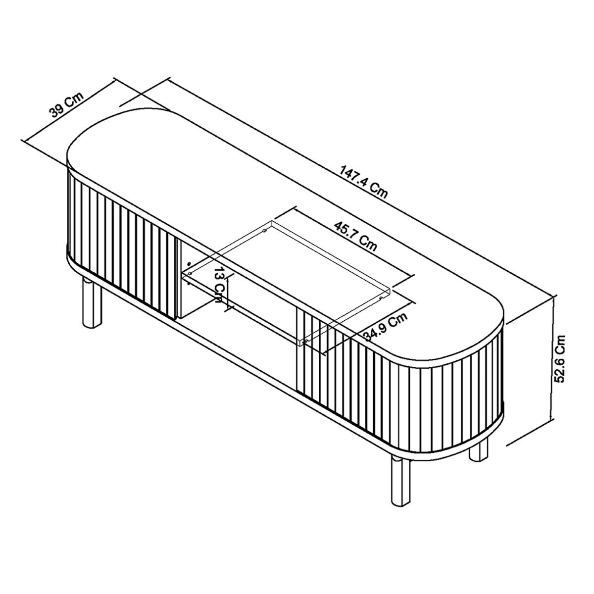 Bentley Designs Vega Scandi Light Oak Entertainment Unit for TV's up to 55"
