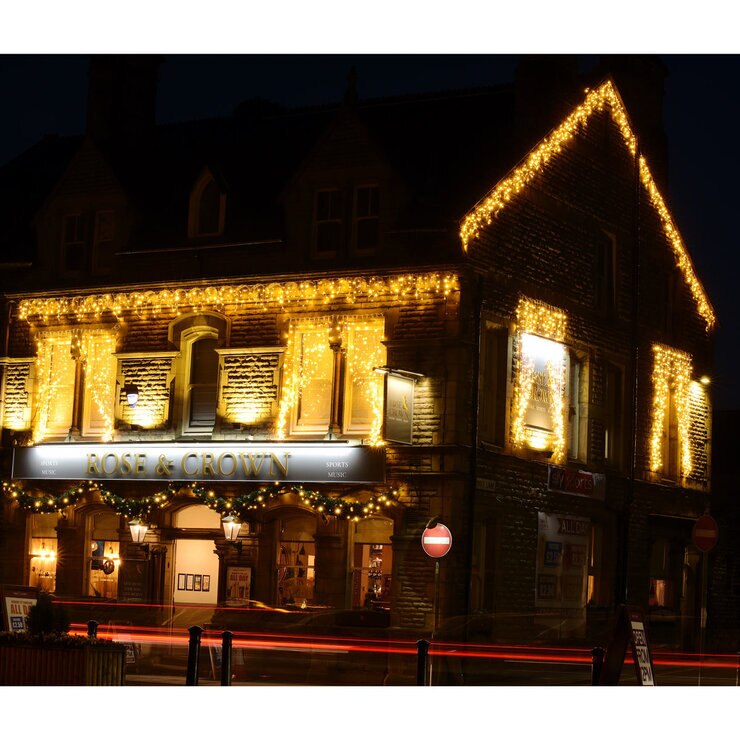 Lights4You 13ft (4m) 152 LED Warm White Outdoor Icicle Lights