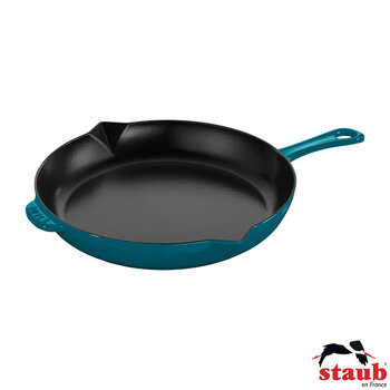 Staub 26cm Cast Iron Frying Pan, Mint Green
