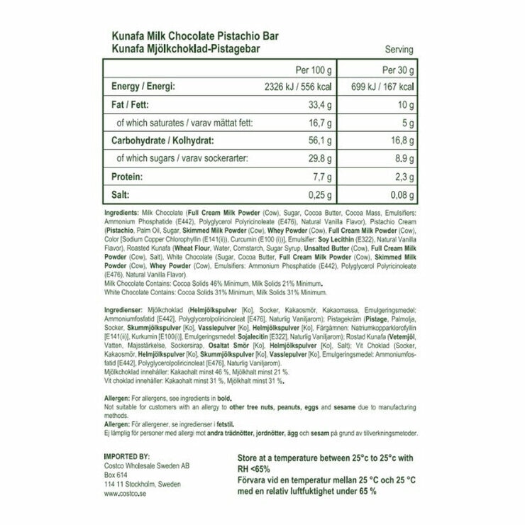 Ingredients and Nutritional information