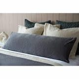 Belledorm Dark Grey Velvet Long Bolster Cushion, 43 x 120 cm Belledorm Dark Grey Velvet Long Bolster Cushion, 43 x 120 cm