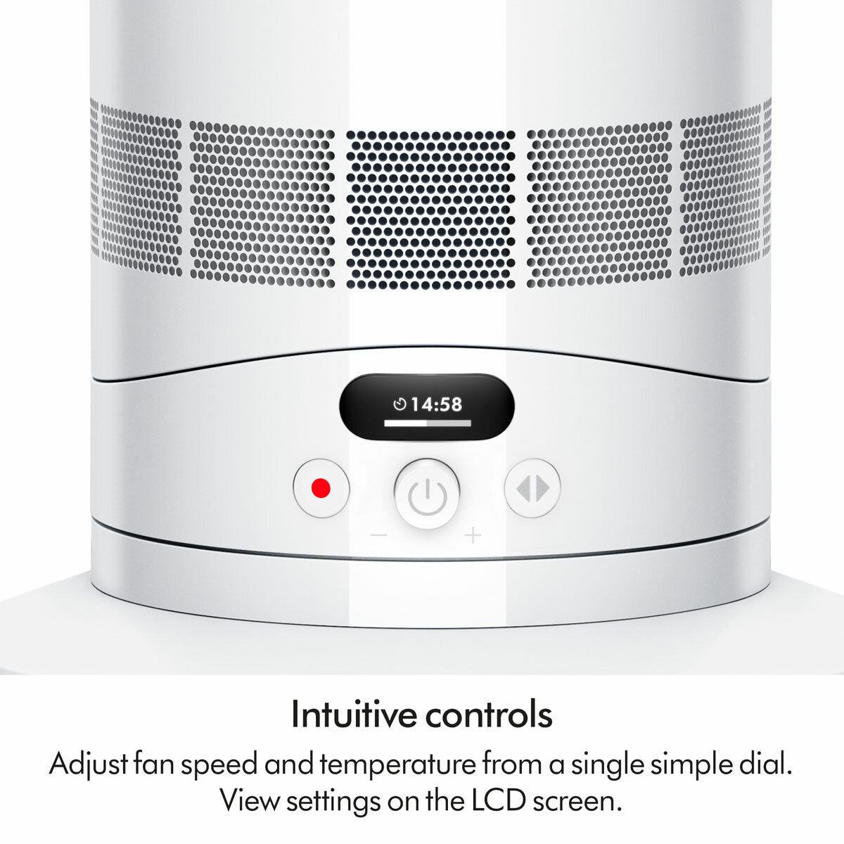 Close up of Dyson AM15's LCD screen