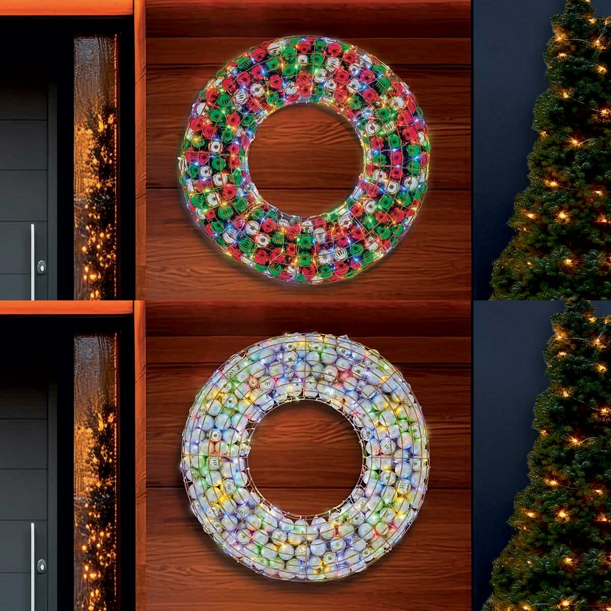 Ornament wreath with LED lights Multi Colour
