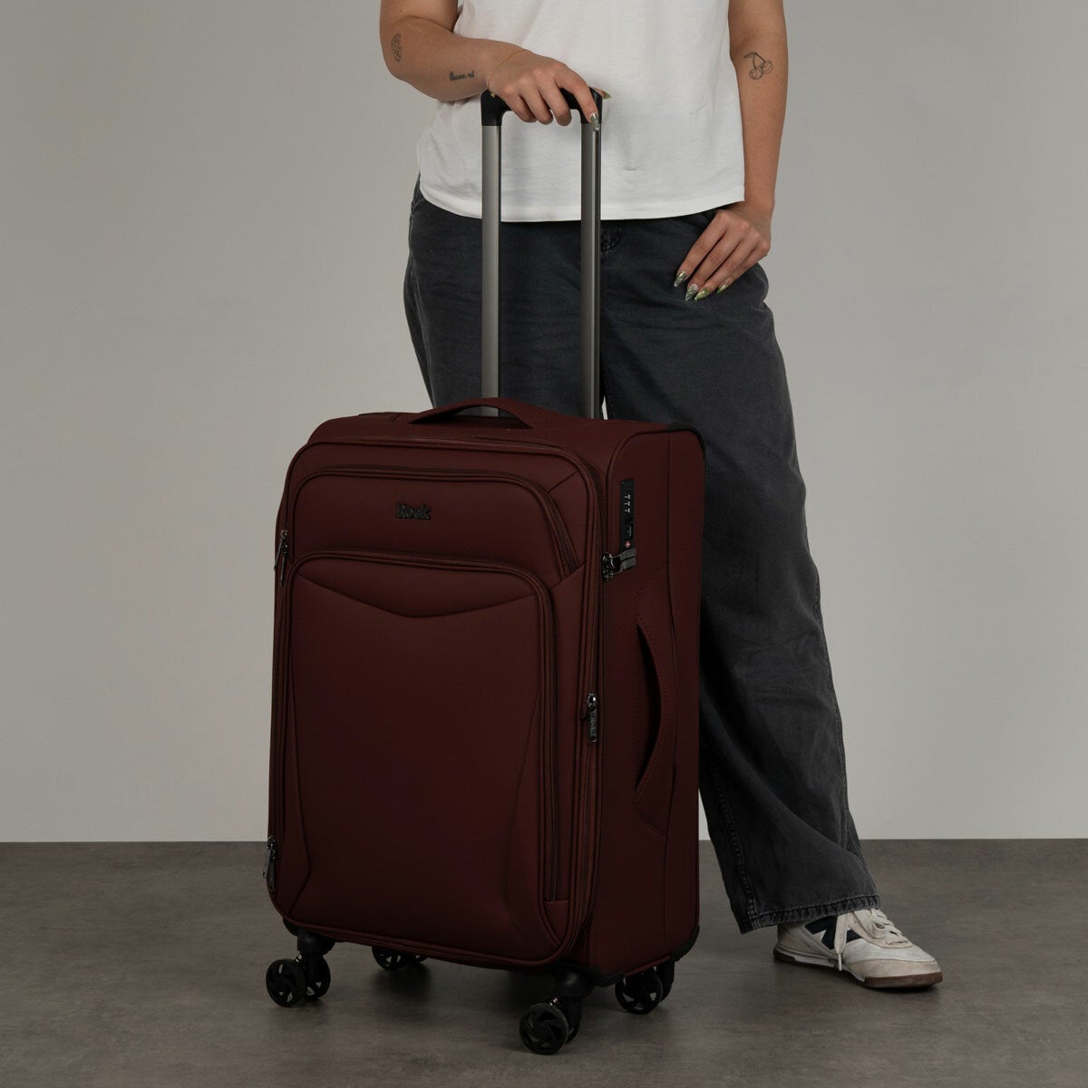 Rock Vitality Softshell Suitcase 4pc set in Burgundy