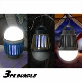 Lifestyle image showing the item being used as a light and bug zapper. Lifestyle image showing the item being used as a light and bug zapper.
