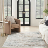 Glitz Grey Abstract Area Rug in 3 Sizes