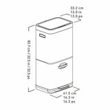 EKO 54 Litre Stainless Steel Dual Compartment Recycling Motion Sensor Bin (35L +19L)