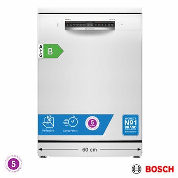 Bosch SMS4EMW06G Series 4 Freestanding 14 Place Setting Dishwasher, B Rated in White