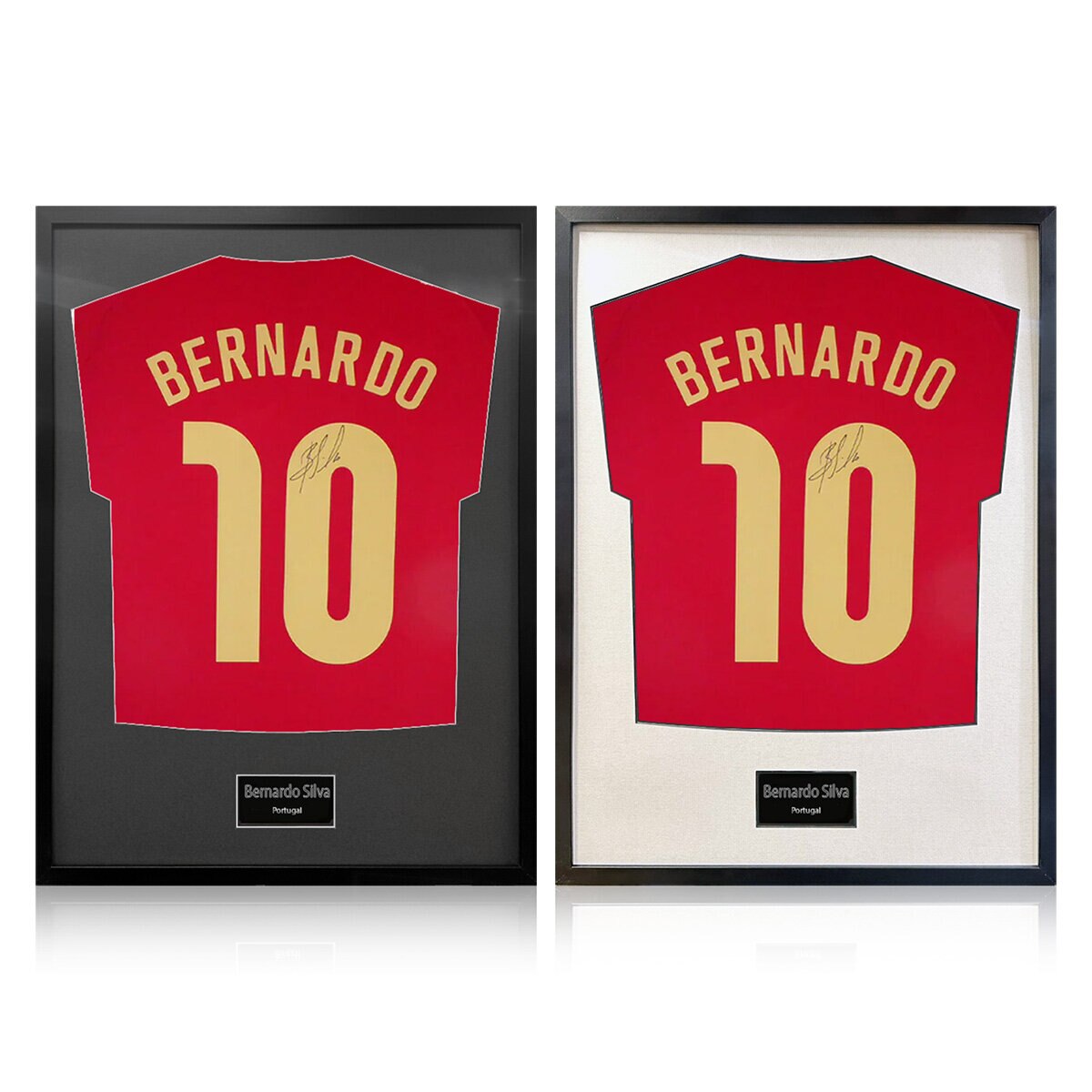Bernardo Silva Signed Framed Portugal Football Shirt in 2 Options: White or Black Mount Bernardo Silva Signed Framed Portugal Football Shirt in 2 Options: White or Black Mount
