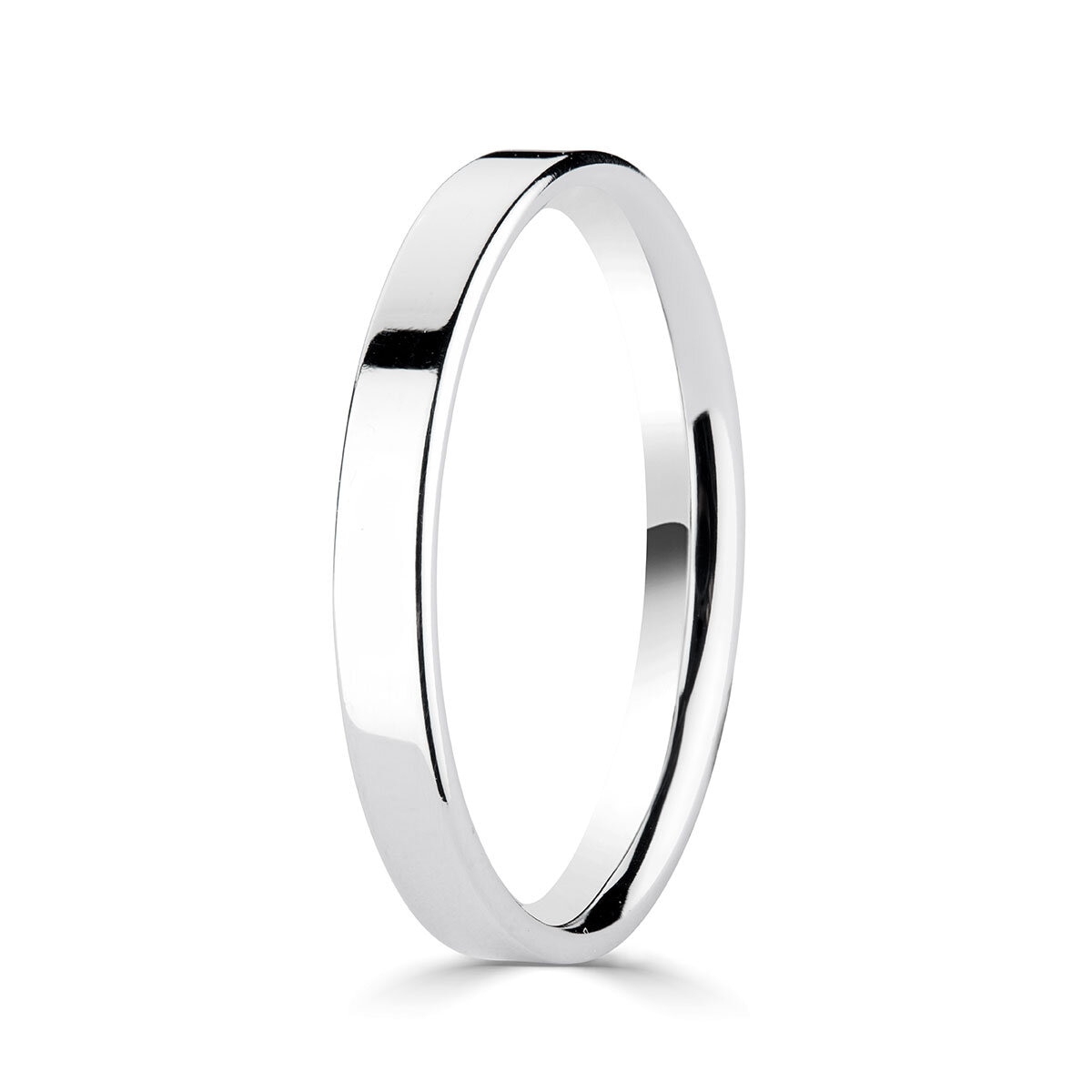 2.5mm Basic Light Court Wedding band. 18ct White Gold