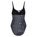 Reebok 1 Piece Swimsuit in Black Animal Print